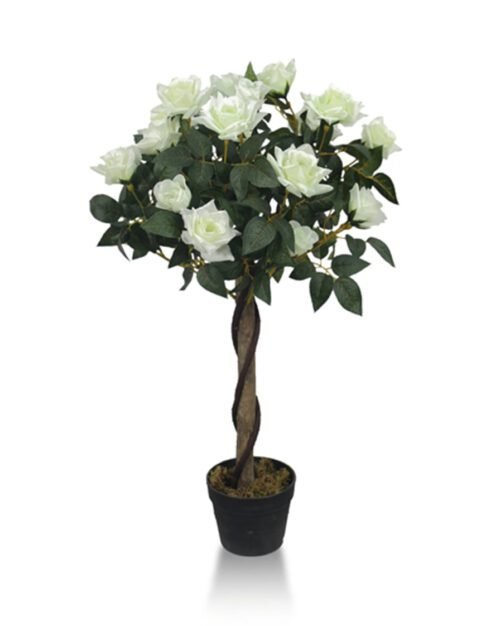 Artificial White Rose Plant in a decorative pot
