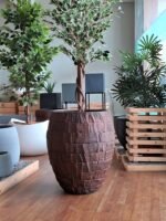 Shop the VISMITA Premium Barrel-Shaped FRP Planter — durable fiberglass construction, stylish design, perfect for home and garden decor. Available now at ArtaFlora.com.