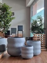 Shop BAALI textured wave planters with a bold design and dark inner rims. Stylish, durable, and perfect for any setting. Buy now at ArtaFlora.com.