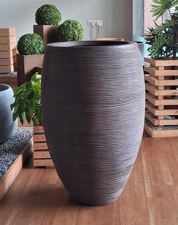 Discover the MYNA Premium Textured Tall Planter, a stylish Ugaoo rib high planter made from durable FRP, perfect for modern indoor and outdoor decor at ArtaFlora.com.