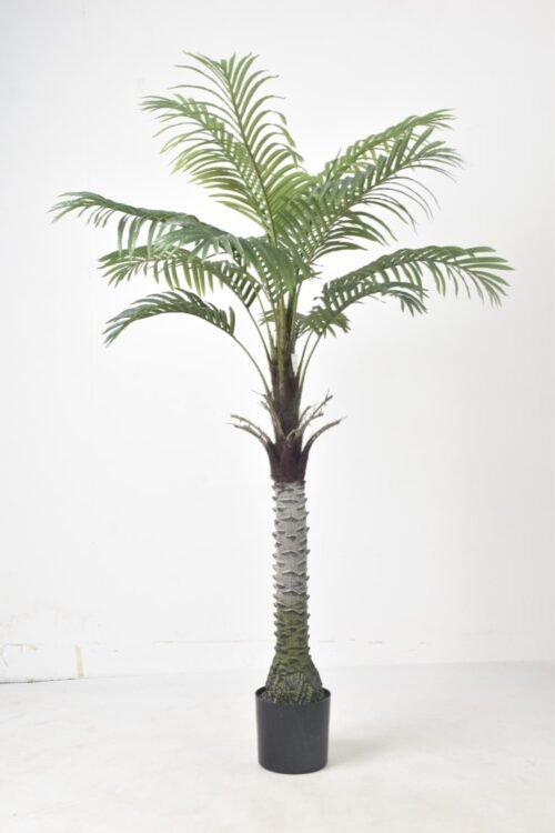 artificial palm tree faux plant with realistic fronds