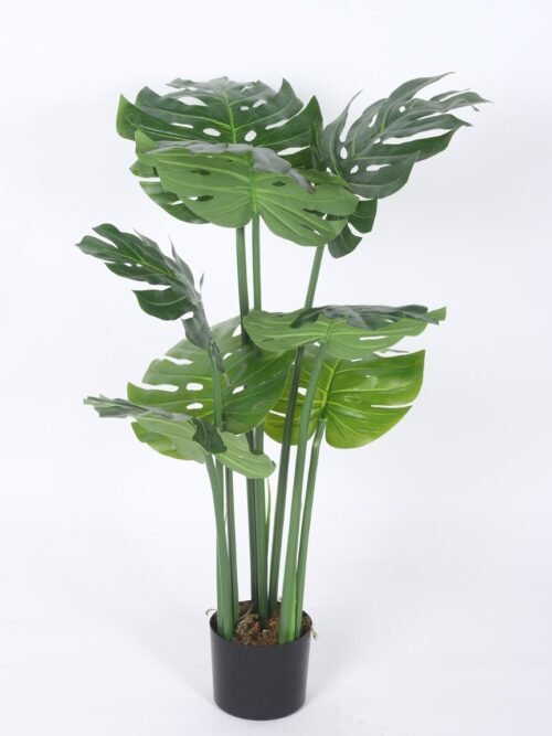 Monstera Artificial Plant with Split Leaves – Front View