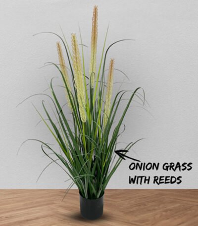 Artificial onion grass plant with natural green blades