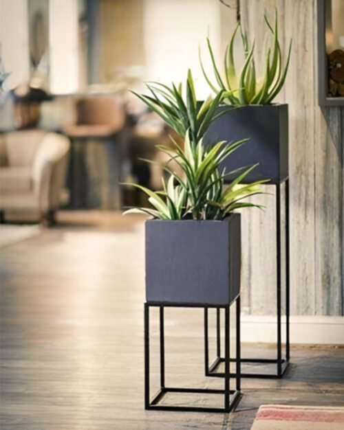 Refresh your space with our Set of 2 Square Planters on Metal Stands – perfect for modern indoor plant displays. Shop premium designs at ArtaFlora.com.