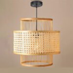 Double Tier Rattan Bamboo Pendant Light
