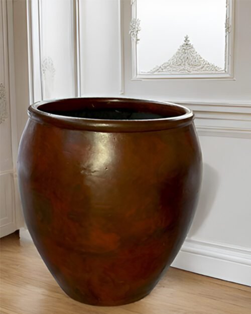 Bhalki Terracotta planter with smooth rounded shape and earthy brown color