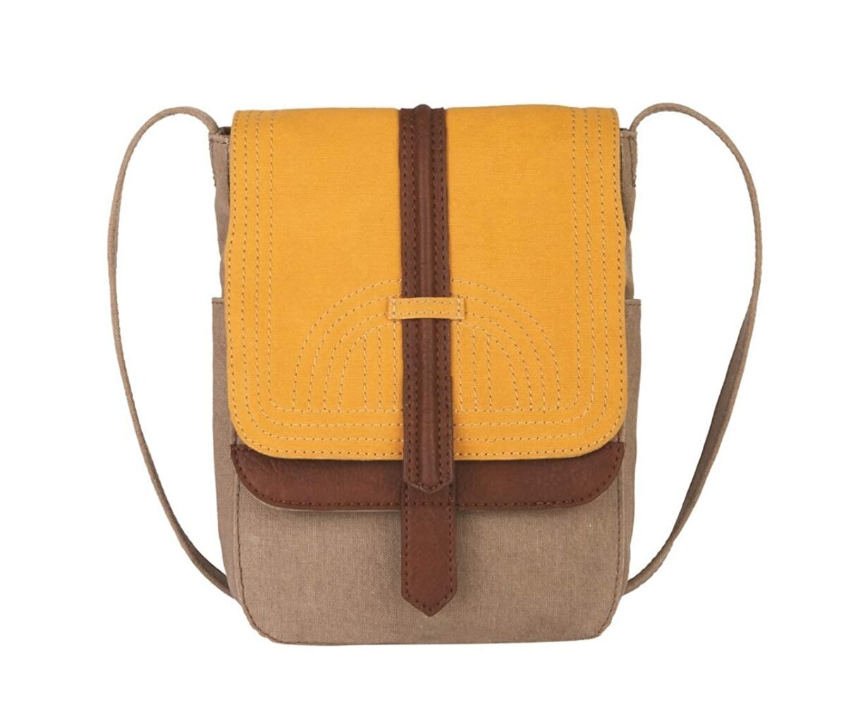 Mona B - 100% Cotton Canvas Medium Sling Crossbody Bag with Stylish Design for Women