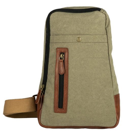 Mona B - Canvas Upcycled Messenger Crossbody Vintage Sling Bag with Stylish Design both for Men and Women