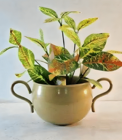 Classic Double-Handle Metal Flower Pot
