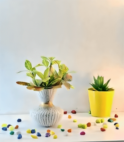 Hourglass-Shaped Metal Planter