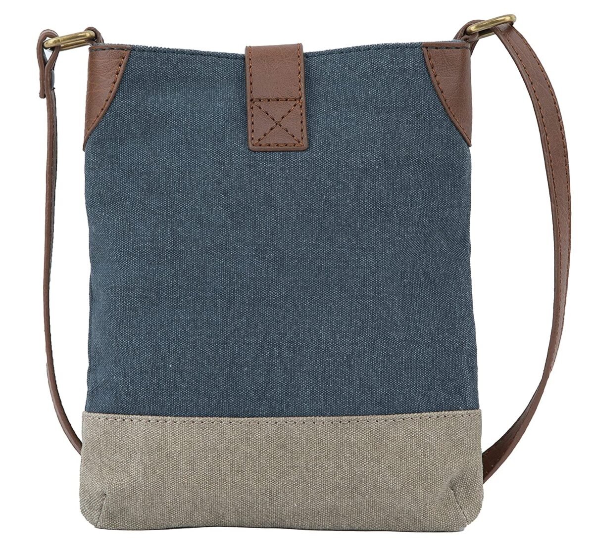 Mona B - 100% Cotton Canvas Small Messenger Crossbody Vintage Sling Bag with Stylish Design for Women (Navy)