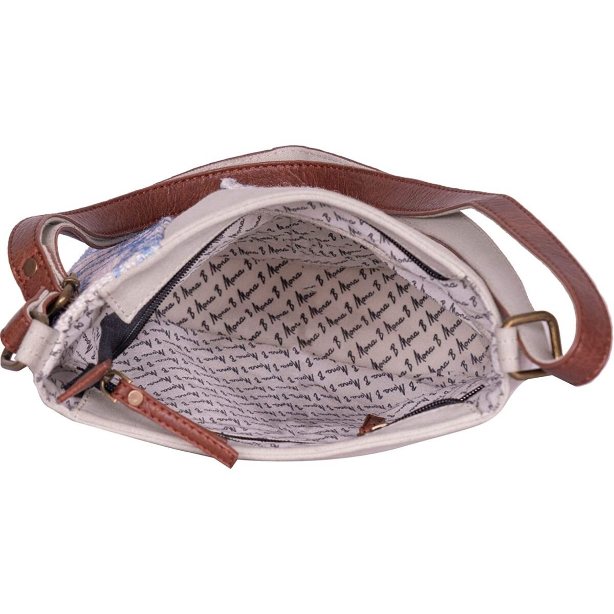 Mona B - Medium Canvas Messenger Crossbody Bag with Stylish Design for Women