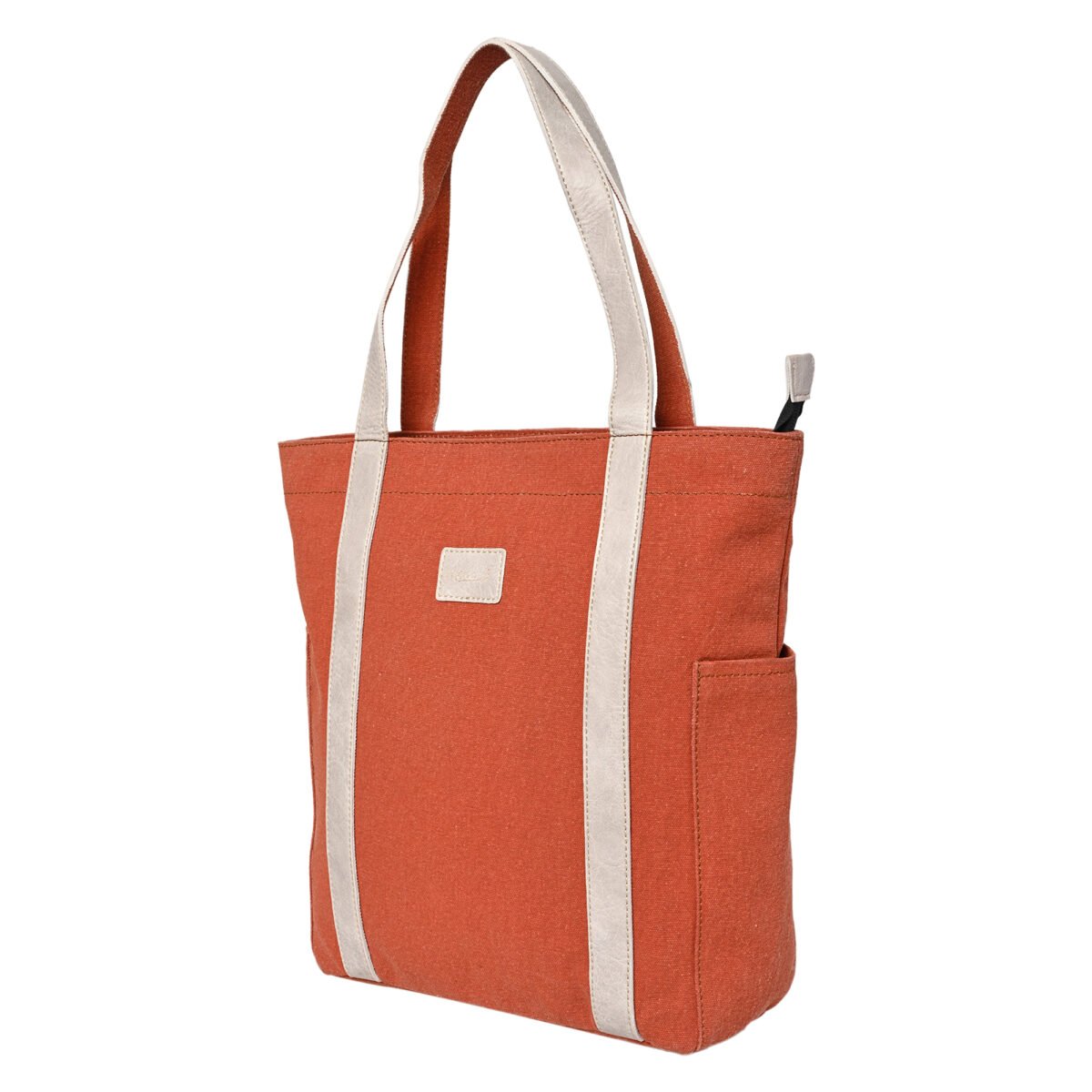 Mona B - Color Block Tote: Burnt Orange