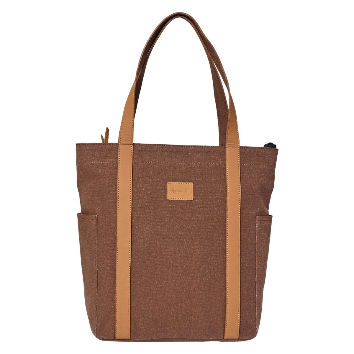Mona B - Color Block Tote: Brown