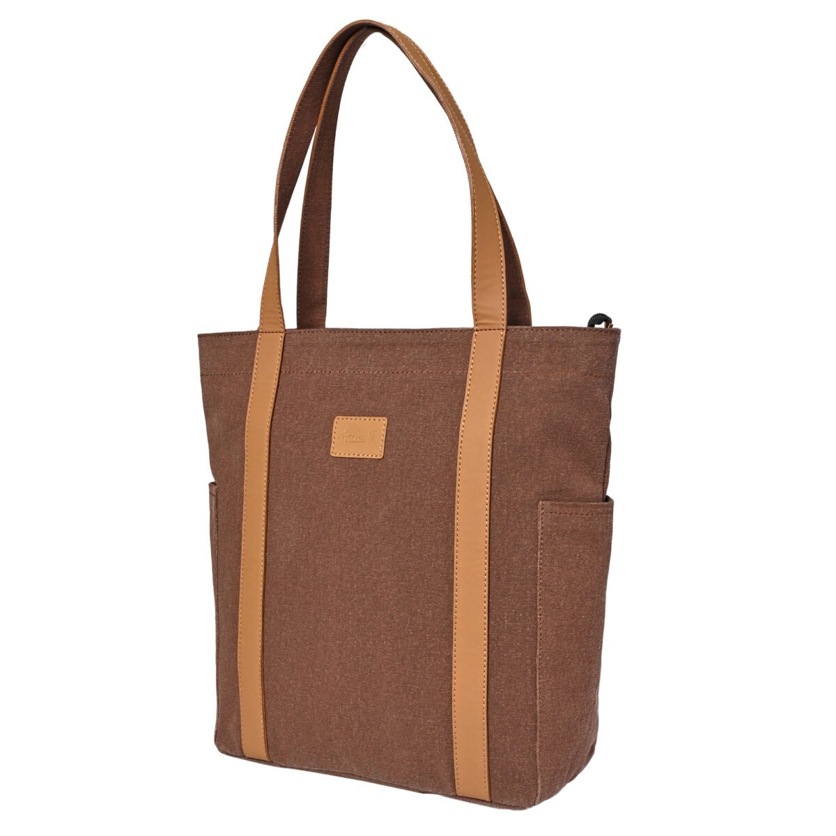 Mona B - Color Block Tote: Brown