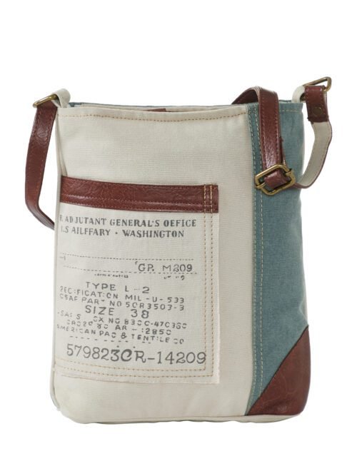 Multi-Coloured Cotton Canvas Messenger Crossbody Vintage Sling Bag with Stylish Design for Women: Escape (Bisque)