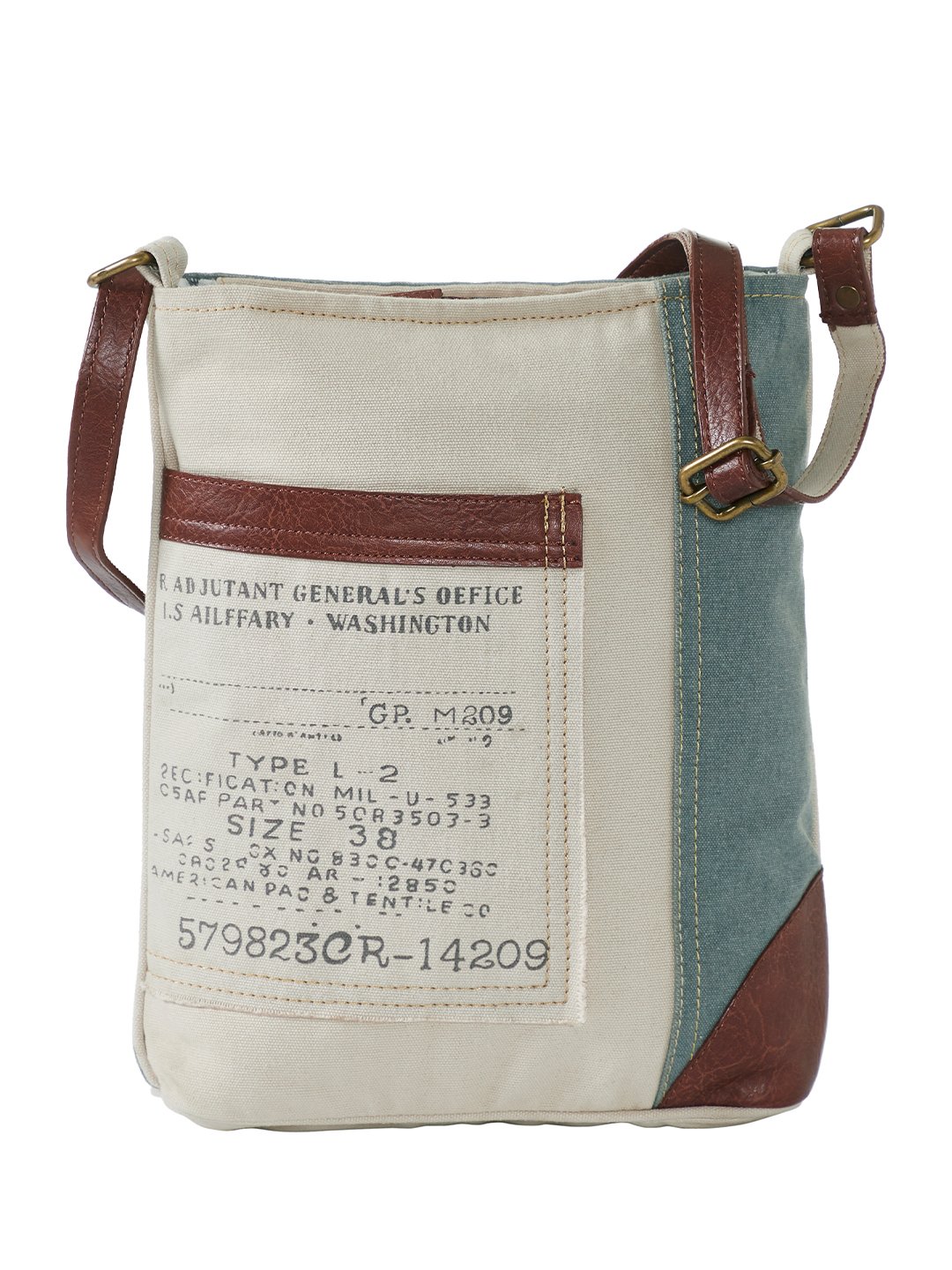 Crossbody Bag Multi-Coloured Cotton Canvas Messenger Crossbody Vintage Sling Bag with Stylish Design for Women: Escape (Bisque)