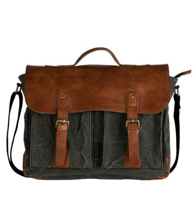 Flap Messenger Laptop Bag for Men & Women - Black
