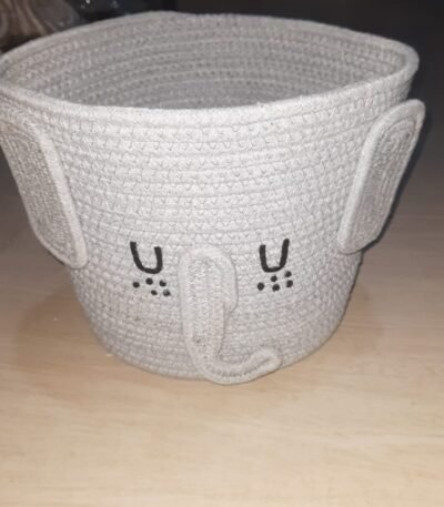 Cotton Rope Elephant Face Shape Basket