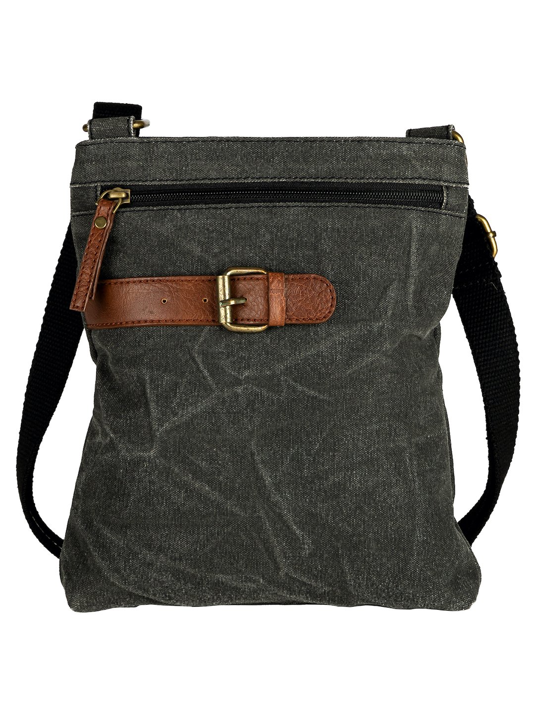 91 Mona B - Upcycled Canvas Messenger Crossbody Bag with Stylish Design for Men and Women