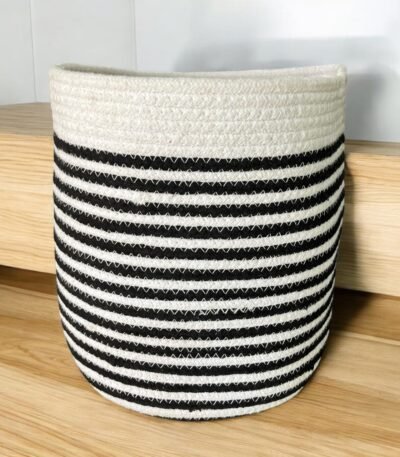 Black & White Cotton Basket