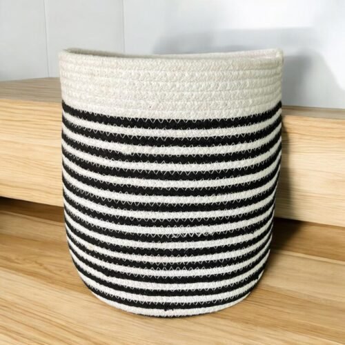 Black & White Cotton Basket