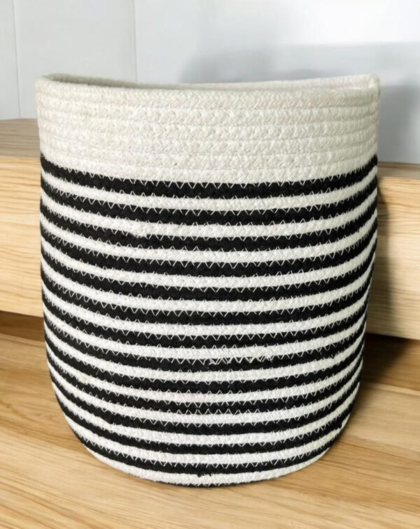 Black & White Cotton Basket
