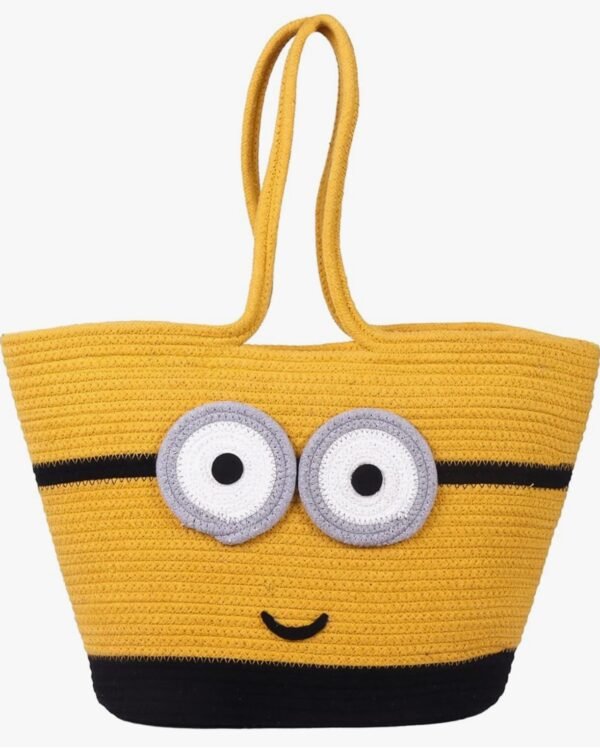 Cotton Minion Rope Bag With Handle Yellow