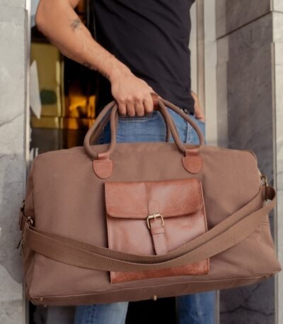 Cord Duffle Bag For Men & Women - Chocolate