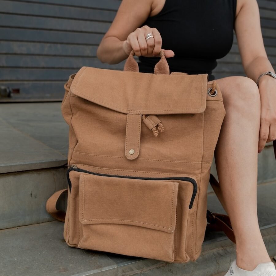 Durable Cotton Canvas Seth Backpack For Men & Women - Grey