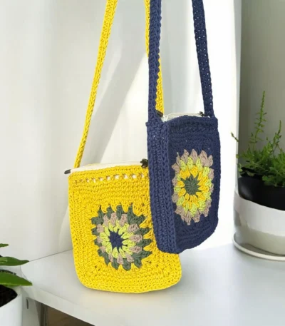 Explore artisanal charm with Ethnic Babe’s cotton crochet sling bag. Handknitted, floral, and lined with a secure zipper—perfect for everyday boho elegance.