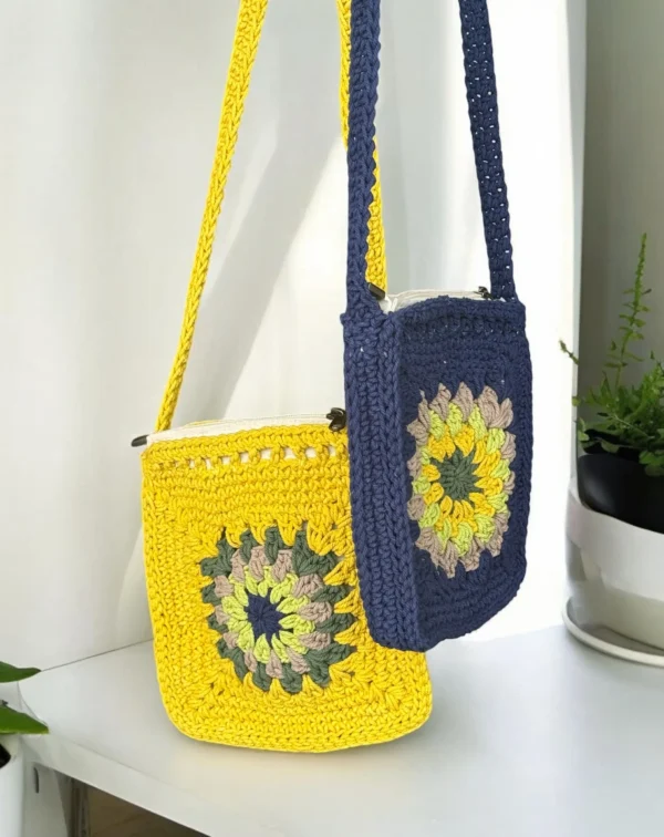 Explore artisanal charm with Ethnic Babe’s cotton crochet sling bag. Handknitted, floral, and lined with a secure zipper—perfect for everyday boho elegance.