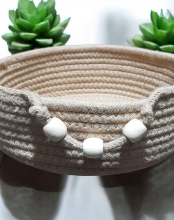 Round Cotton Basket With Handle