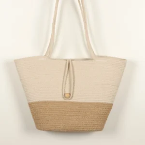 Elevate your style with this eco-friendly handcrafted cotton and jute shoulder tote bag for women – durable, natural, and perfect for everyday use.