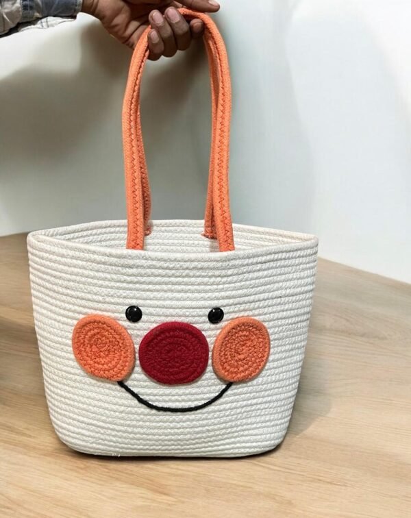 Three Nose White Cotton Tote Bag – Eco-Friendly Everyday Handbag for Women