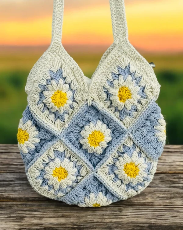 Discover the charm of the Lovely Lady handcrafted cotton yarn crochet bag – fully lined with a secure zipper, perfect for everyday elegance.
