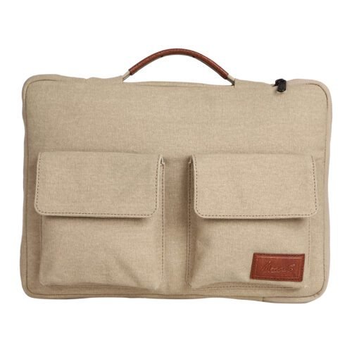 Mona B - Essentials Laptop Bag Sleeve Case Cover Pouch with Handle for 14 Inch Laptop for Men & Women, Padded Laptop Compartment, Premium Zipper Closure, Water Repellent Canvas Fabric: Flint