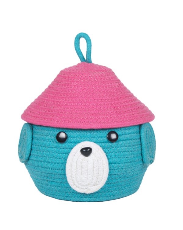 Buffoon Face Matka Basket with Lid – Handcrafted Storage with Character