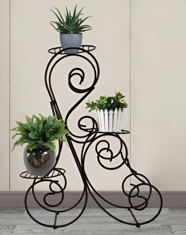 Vintage Scroll Iron Plant Stand