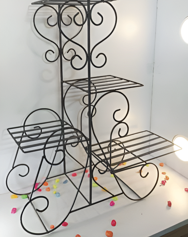 Scroll Frame 4-Tier Iron Plant Stand