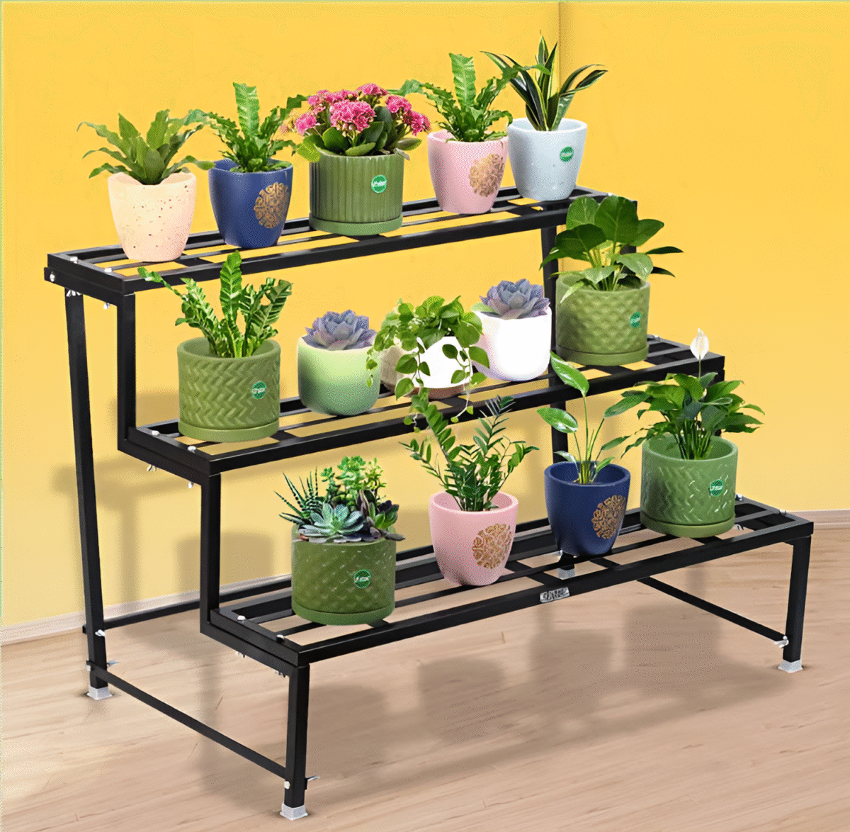 Black 3-Tier Iron Plant Stand