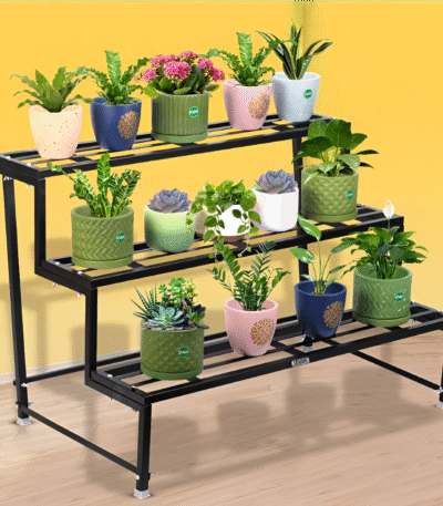 Black 3-Tier Iron Plant Stand