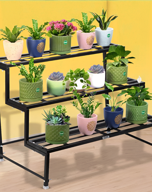 Black 3-Tier Iron Plant Stand