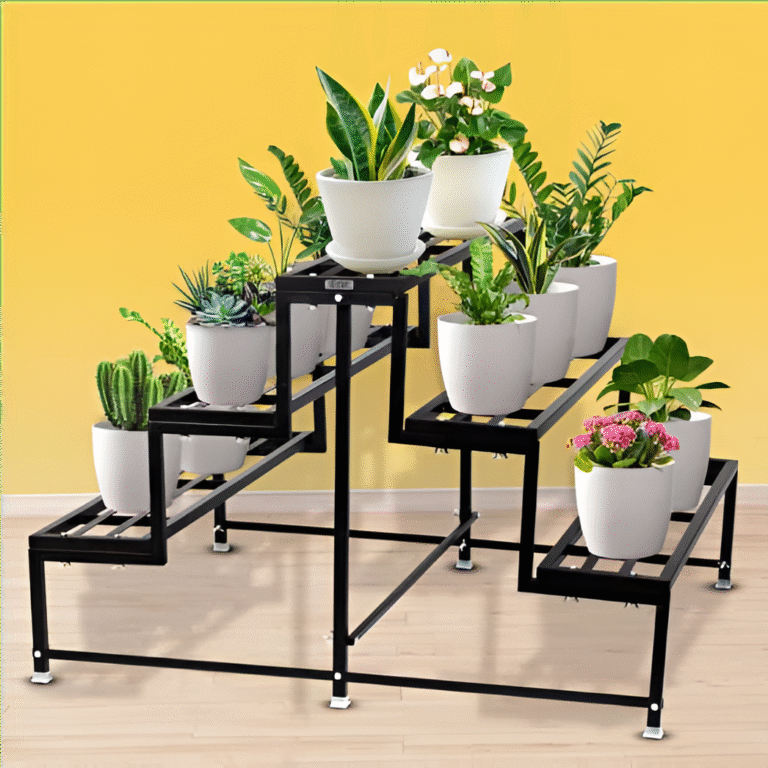 3-Sided Tiered Metal Plant Stand