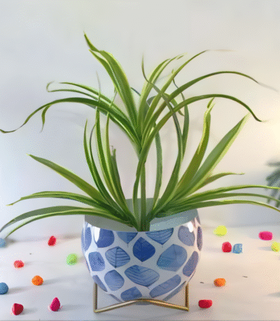 Round Patterned Metal Planter