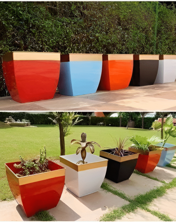 Glossy Dual-Tone Square Planter