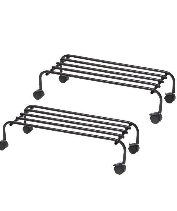 Rectangular Metal Plant Stand with Wheels – Black & White Variants