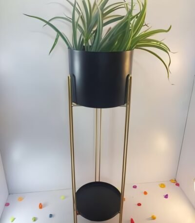 Tall Cylindrical Metal Planter