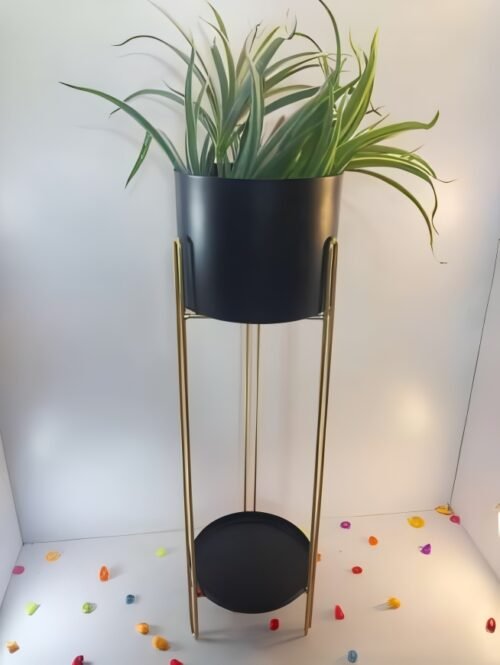 Tall Cylindrical Metal Planter