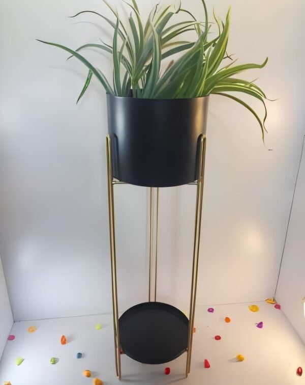 Tall Cylindrical Metal Planter
